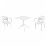 Artemis Dining Set with Sky 31" Square Table White S011106