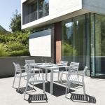 Artemis Resin Rectangle Outdoor Dining Set 7 Piece with Arm Chairs White ISP1862S