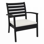 Artemis XL Outdoor Club Chair Black with Natural Cushion ISP004
