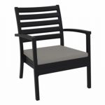 Artemis XL Outdoor Club Chair Black with Taupe Cushion ISP004