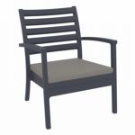 Artemis XL Outdoor Club Chair Dark Gray with Taupe Cushion ISP004
