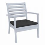 Artemis XL Outdoor Club Chair Silver Gray with Charcoal Cushion ISP004