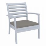 Artemis XL Outdoor Club Chair Silver Gray with Taupe Cushion ISP004