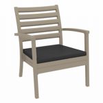Artemis XL Outdoor Club Chair Taupe with Charcoal Cushion ISP004