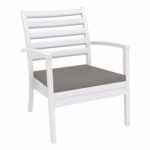 Artemis XL Outdoor Club Chair White with Taupe Cushion ISP004