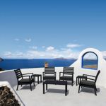 Artemis XL Outdoor Club Seating set 7 Piece Black with Charcoal Cushion ISP004S7