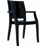 Arthur Glossy Polycarbonate Arm Chair Black ISP053