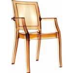 Arthur Transparent Polycarbonate Arm Chair Amber ISP053