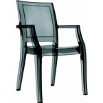 Arthur Transparent Polycarbonate Arm Chair Black ISP053