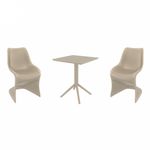 Bloom Bistro Set with Sky 24" Square Folding Table Taupe S048114