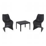 Bloom Conversation Set with Sky 24" Side Table Black S048109