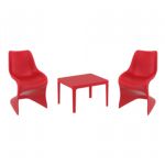 Bloom Conversation Set with Sky 24" Side Table Red S048109