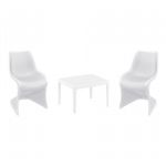 Bloom Conversation Set with Sky 24" Side Table White S048109