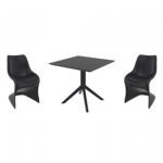 Bloom Dining Set with Sky 31" Square Table Black ISP0484S