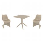 Bloom Dining Set with Sky 31" Square Table Taupe ISP0484S