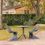 Bloom Patio Dining Set with 2 Chairs Dark Gray ISP0484S