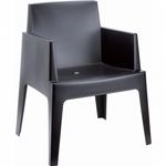 Box Outdoor Dining Chair Black ISP058