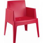 Box Outdoor Dining Chair Red ISP058