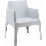 Box Outdoor Dining Chair Silver Gray ISP058