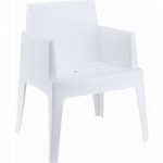 Box Outdoor Dining Chair White ISP058