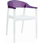 Carmen Dining Armchair White with Transparent Violet Back ISP059