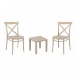 Cross Conversation Set with Ocean Side Table Taupe S254066