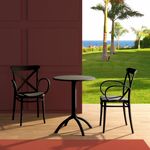 Cross XL Bistro Set with Octopus 24" Round Table Black S256160