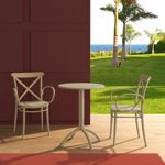 Cross XL Bistro Set with Octopus 24" Round Table Taupe S256160