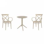 Cross XL Bistro Set with Sky 24" Round Folding Table Taupe S256121