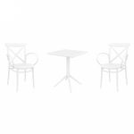 Cross XL Bistro Set with Sky 24" Square Folding Table White S256114