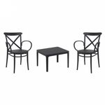 Cross XL Conversation Set with Sky 24" Side Table Black S256109
