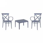 Cross XL Conversation Set with Sky 24" Side Table Dark Gray S256109