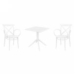 Cross XL Dining Set with Sky 27" Square Table White S256108
