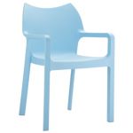 Diva Resin Outdoor Dining Arm Chair Light Blue ISP028