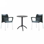 Dolce Bistro Set with Octopus 24" Round Table Black S047160