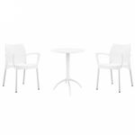 Dolce Bistro Set with Octopus 24" Round Table White S047160