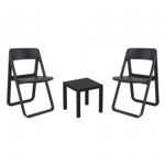 Dream Conversation Set with Ocean Side Table Black S079066