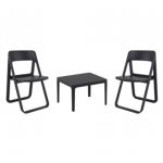 Dream Conversation Set with Sky 24" Side Table Black S079109