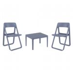Dream Conversation Set with Sky 24" Side Table Dark Gray S079109