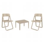 Dream Conversation Set with Sky 24" Side Table Taupe S079109