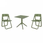 Dream Dining Set with Sky 27" Square Table Olive Green S079108