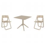 Dream Dining Set with Sky 31" Square Table Taupe S079106
