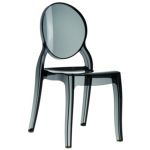 Elizabeth Clear Polycarbonate Outdoor Bistro Chair Black ISP034