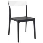 Flash Dining Chair Black with Transparent Clear ISP091