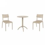 Helen Bistro Set with Octopus 24" Round Table Taupe S284160