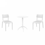 Helen Bistro Set with Octopus 24" Round Table White S284160