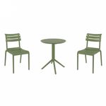 Helen Bistro Set with Sky 24" Round Folding Table Olive Green S284121