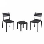 Helen Conversation Set with Ocean Side Table Black S284066