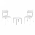 Helen Conversation Set with Ocean Side Table White S284066