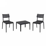 Helen Conversation Set with Sky 24" Side Table Black S284109